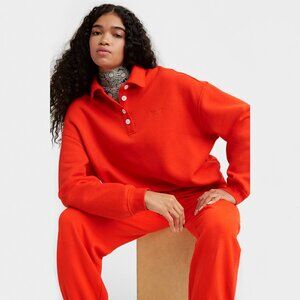 Levi's Stevie Sweatshirt Orange Polo Neck Size Small